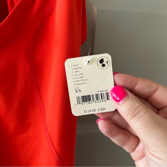 NWT Free People Lets Bounce Onesie One Piece Jumpsuit Flame Orange - Picture 5 of 6